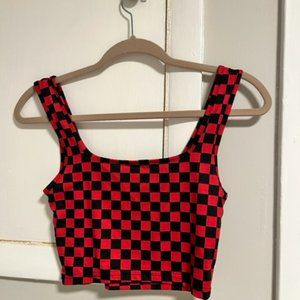 SHEIN Women's Checkered Crop Tank Top S
